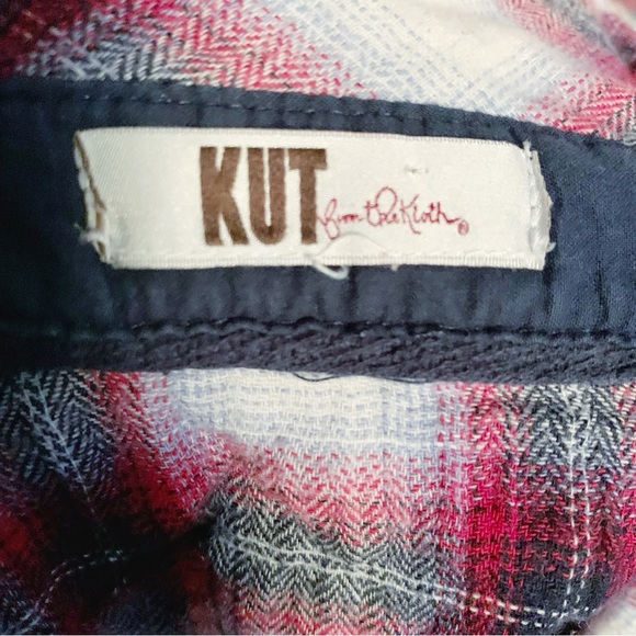 KUT from the cloth Ladies' Flannel Button-Up Shirt Pink Plaid Size S - Picture 3 of 3